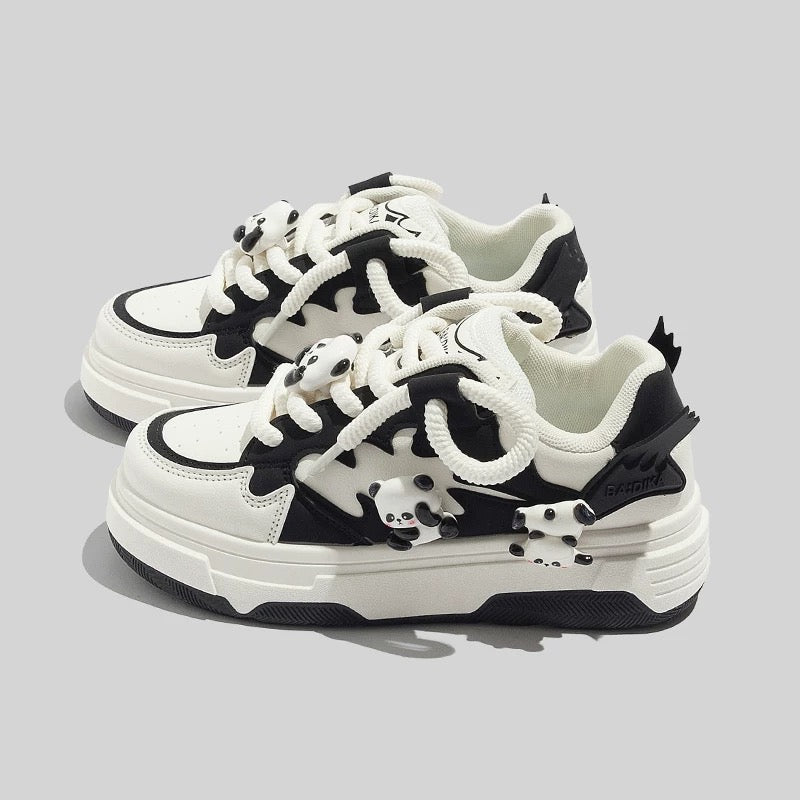 BEIER modified panda white shoes 2024 spring new casual all-match national fashion women's shoes thick-soled ins trendy sneakers