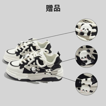 BEIER modified panda white shoes 2024 spring new casual all-match national fashion women's shoes thick-soled ins trendy sneakers
