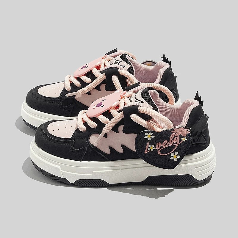 BEIER modified panda white shoes 2024 spring new casual all-match national fashion women's shoes thick-soled ins trendy sneakers