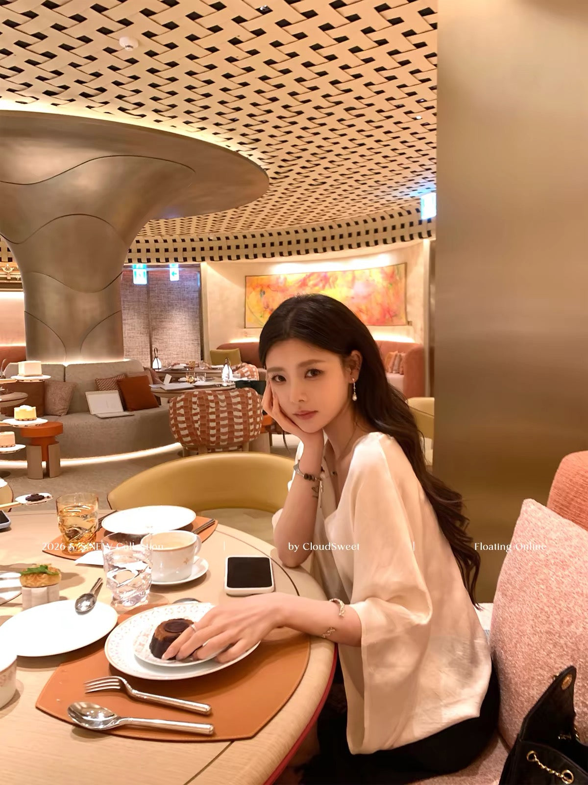CloudSweet "Quiet Luxury" Shimmering Korean-Style V-Neck Acetate Satin Top – Loose-Fit Tee with an Elegant, Cool-Girl Vibe