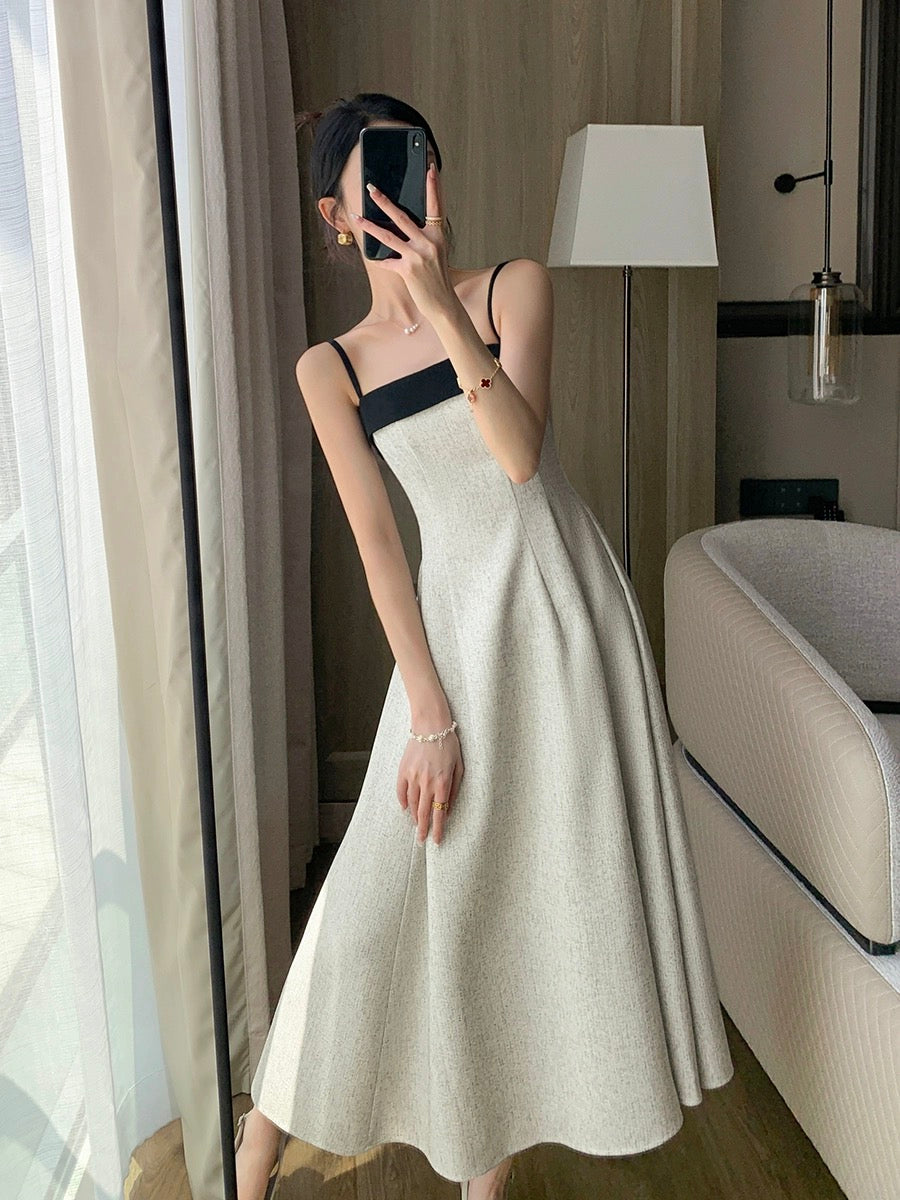 Guoge's suspender dress for women 2024 new summer style French high-end beautiful waist slimming small fragrant long skirt