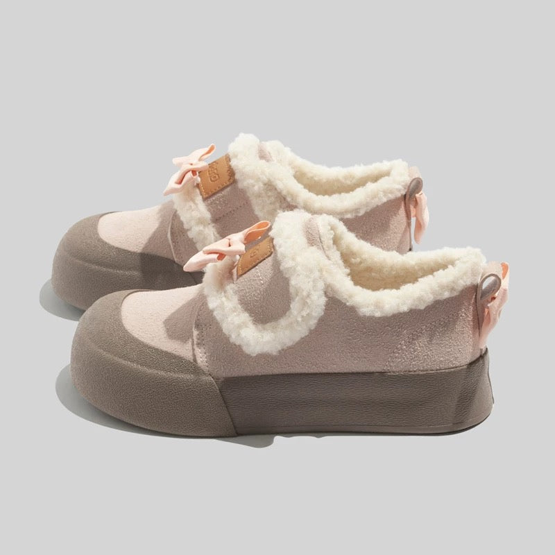 BEIER plus velvet star sneakers niche original winter warm women's shoes 2024 new versatile Velcro cotton shoes