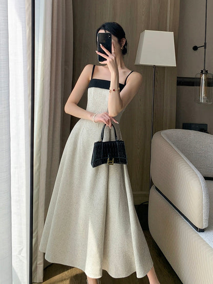 Guoge's suspender dress for women 2024 new summer style French high-end beautiful waist slimming small fragrant long skirt