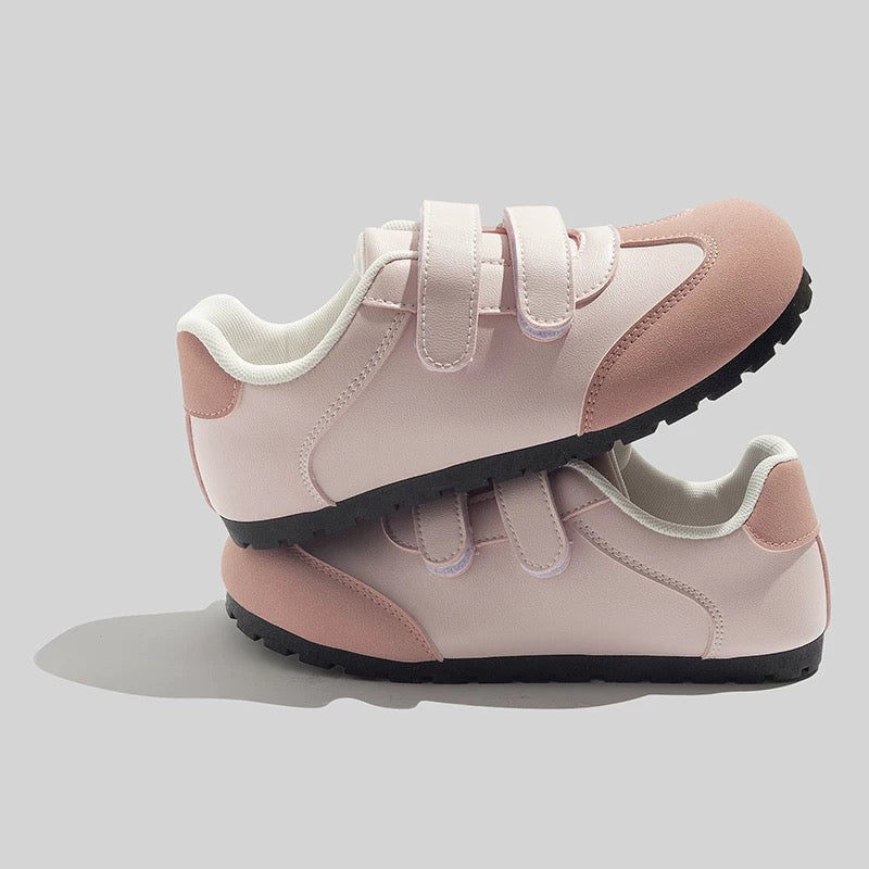BEIER Velcro Puff Women's Shoes New White Shoes 2024 Summer Casual Sports Big Toe Retro Moral Training Shoes