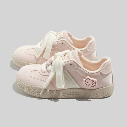 BEIER thick-soled moral training shoes for women 2024 new niche round-head cute women's shoes chic all-match casual white shoes