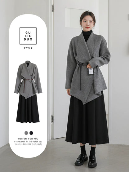 2026 Super Hot, Stylish, Unique, and Beautiful Korean Style Minimalist OOTD Outfit for Autumn and Winter - Two-Piece Set for Women