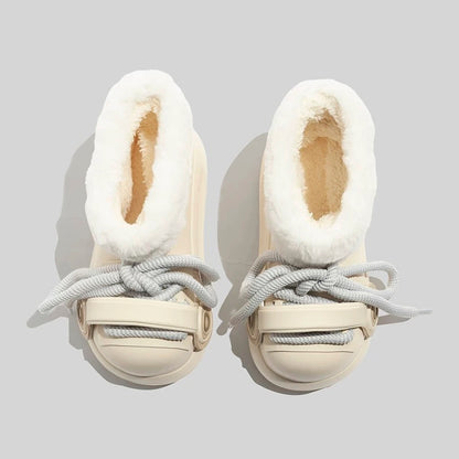 BEIER thick-soled snow boots for women in winter, non-slip, waterproof and warm design, furry cotton slippers