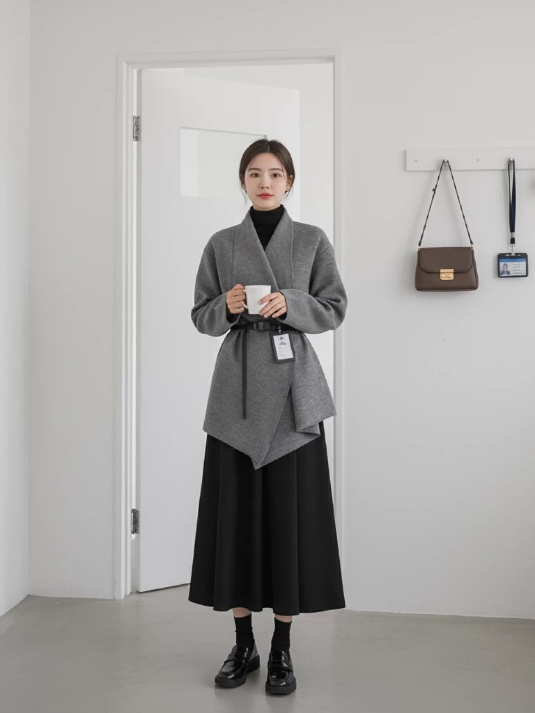 2026 Super Hot, Stylish, Unique, and Beautiful Korean Style Minimalist OOTD Outfit for Autumn and Winter - Two-Piece Set for Women