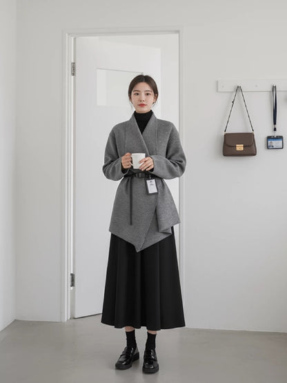 2026 Super Hot, Stylish, Unique, and Beautiful Korean Style Minimalist OOTD Outfit for Autumn and Winter - Two-Piece Set for Women