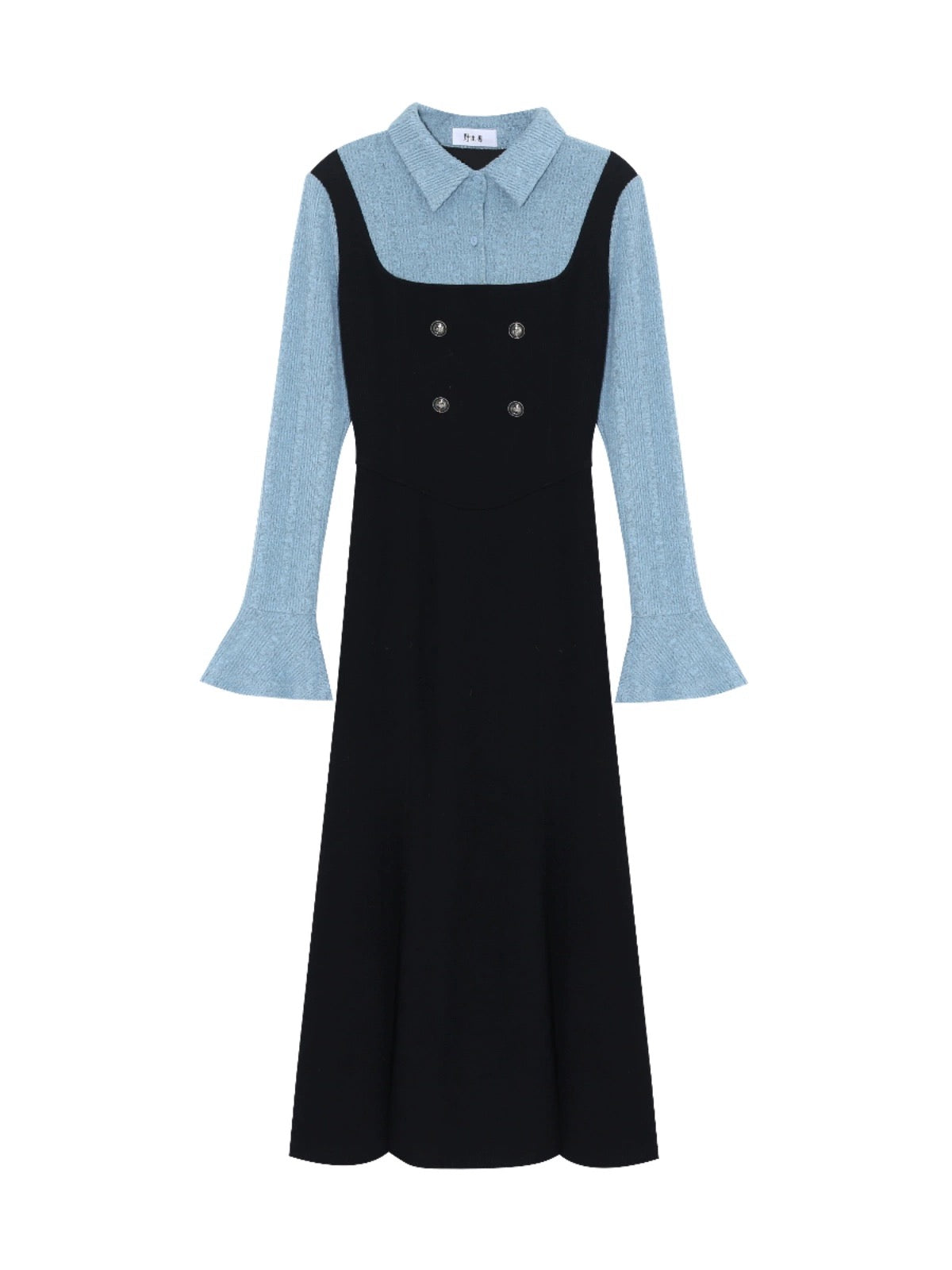 A small wildberry fake two-piece dress for women spring 2024 new high-end splicing slimming long skirt