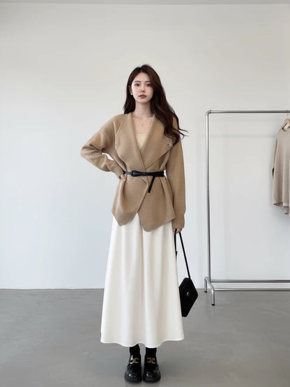 2026 Super Hot, Stylish, Unique, and Beautiful Korean Style Minimalist OOTD Outfit for Autumn and Winter - Two-Piece Set for Women