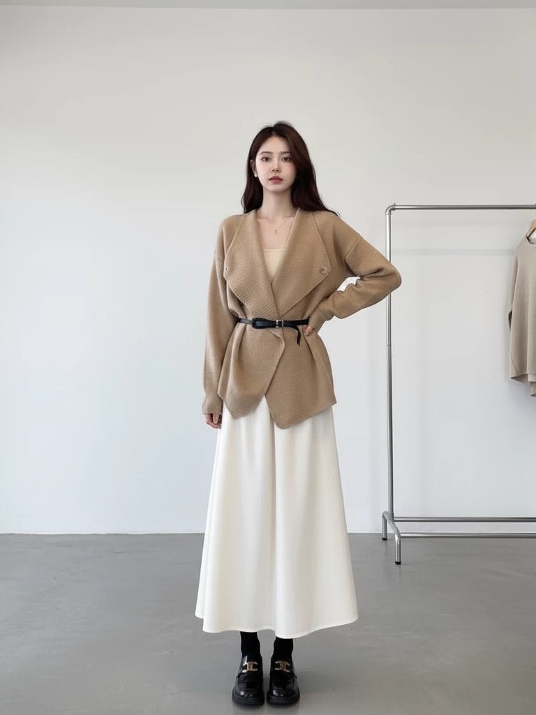 2026 Super Hot, Stylish, Unique, and Beautiful Korean Style Minimalist OOTD Outfit for Autumn and Winter - Two-Piece Set for Women