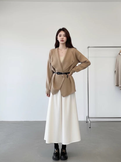 2026 Super Hot, Stylish, Unique, and Beautiful Korean Style Minimalist OOTD Outfit for Autumn and Winter - Two-Piece Set for Women