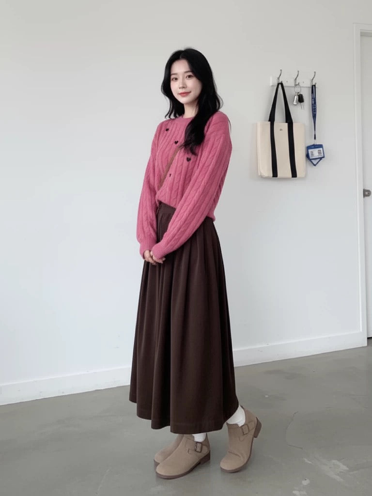 2026 Super Hot, Stylish, Unique, and Beautiful Korean Style Minimalist OOTD Outfit for Autumn and Winter - Two-Piece Set for Women