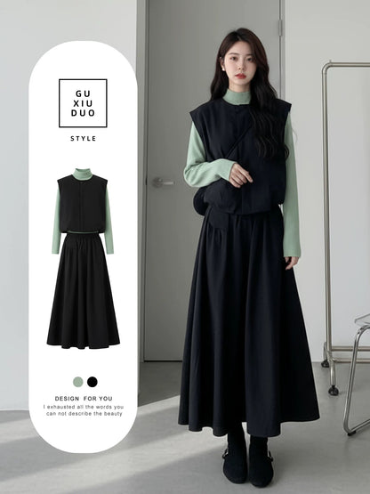 2026 Super Hot, Stylish, Unique, and Beautiful Korean Style Minimalist OOTD Outfit for Women - Three-Piece Set
