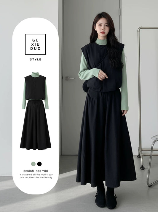 2026 Super Hot, Stylish, Unique, and Beautiful Korean Style Minimalist OOTD Outfit for Women - Three-Piece Set