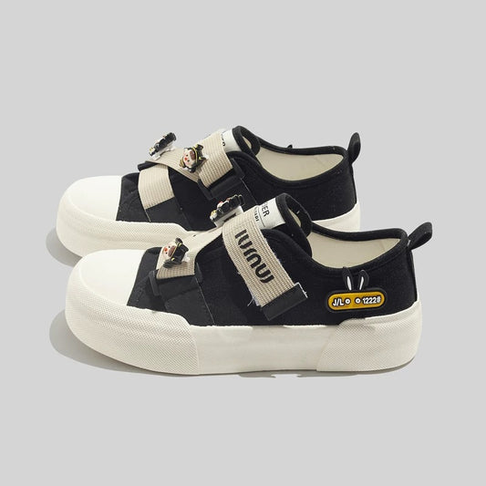 BEIER canvas shoes women's 2024 summer new niche original explosive modified small white shoes thick sole casual big-head women's shoes