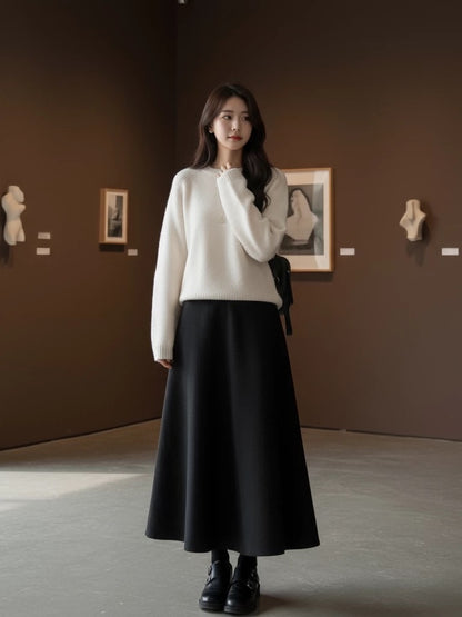 2026 Super Hot, Stylish, Unique, and Beautiful Korean Style Minimalist OOTD Outfit for Autumn and Winter - Two-Piece Set for Women