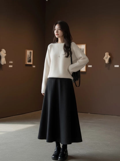 2026 Super Hot, Stylish, Unique, and Beautiful Korean Style Minimalist OOTD Outfit for Autumn and Winter - Two-Piece Set for Women