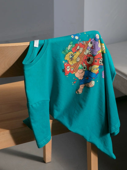 Hello Canon Original Bear Print Short Sleeve T-Shirt Women's Summer 2024 New Loose Round Neck Casual T-shirt Top