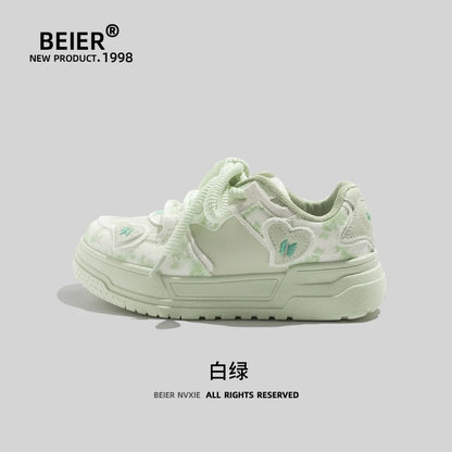 BEIER love sneakers summer design women's shoes 2024 new sports and leisure students thick-soled white shoes for women