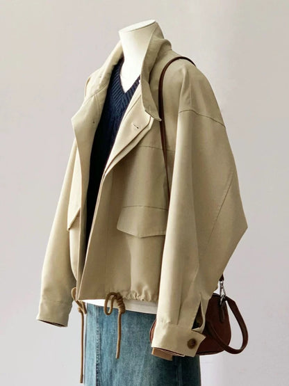CHAO-level recommendation! Winter new favorite ~ Brown low-key and high-end fashion design sense pilot jacket for women
