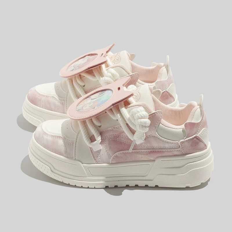 BEIER autumn new white shoes thick sole niche design pain shoes women's versatile sports casual bread shoes