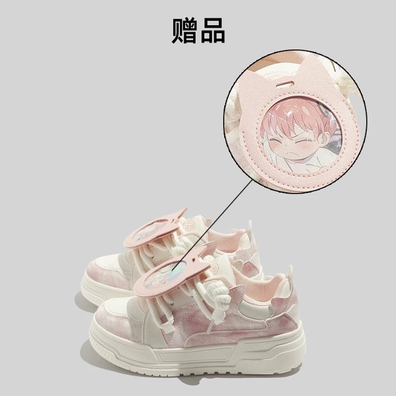BEIER autumn new white shoes thick sole niche design pain shoes women's versatile sports casual bread shoes