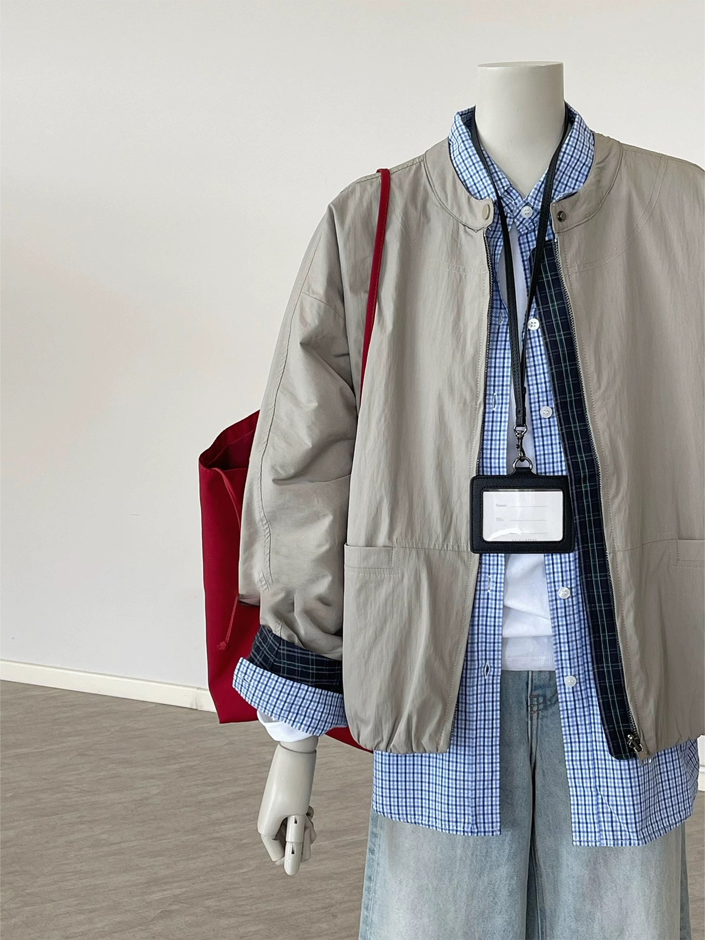 CHAO-level recommendation! Autumn breeze ~ Korean gray outdoor casual jacket layered workwear design coat for women