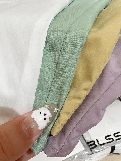 Purple bow right shoulder short-sleeved shirt for women summer design niche temperament shirt tops 2024 new style