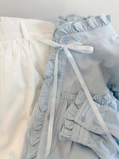 kk·studio’s top recommendations~French ruffled shirts for women, spring design, long-sleeved chic tops, trendy