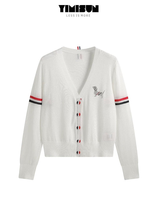 YIMISUN summer new hot brick puppy college style thin ice silk sun protection shirt loose and versatile simple air-conditioned shirt