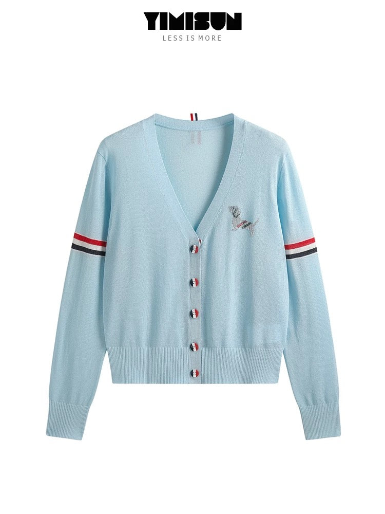 YIMISUN summer new hot brick puppy college style thin ice silk sun protection shirt loose and versatile simple air-conditioned shirt