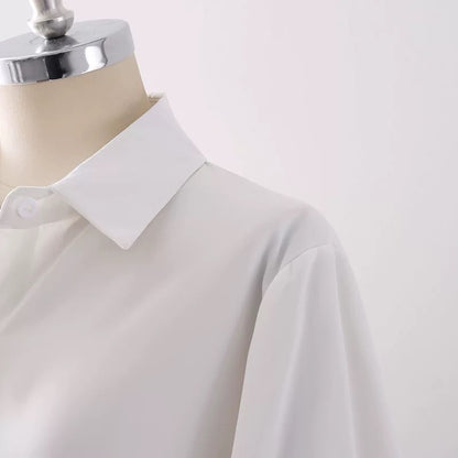 Lantern sleeve black chiffon shirt for women 2025 spring and autumn new design niche fashion professional puff sleeve top