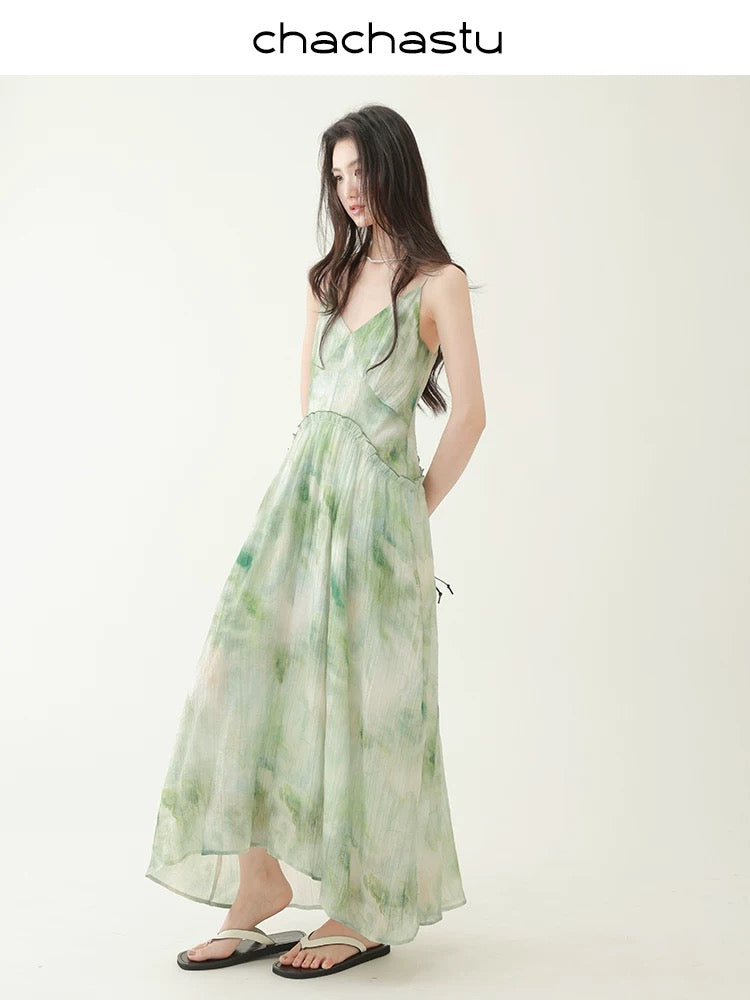 CHACHASTU [Summer Prologue] Like a canvas, a bud-shaped suspender skirt with a design