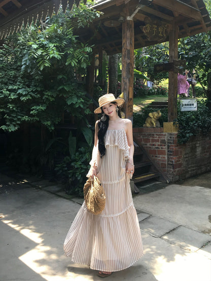 ICELOLLY Beach-Style Floral Sundress for Petite Women, Unique and Beautiful Dress for Early Summer