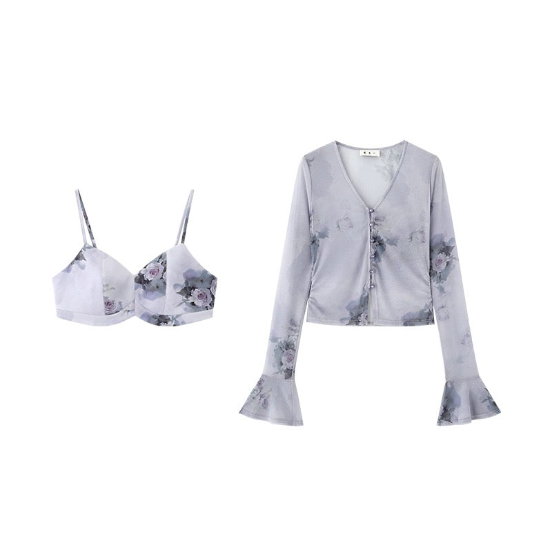 Lu Qingyi original [Purple Jade Hairpin] summer sun protection thin shirt women's long-sleeved summer lazy style shirt air-conditioning shirt