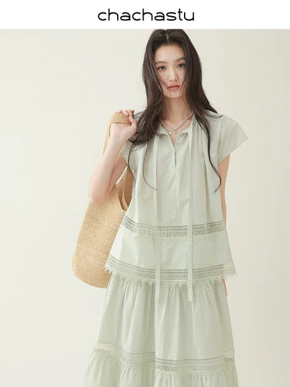 CHACHASTU [Summer Prologue] Emerald Lake French Heavy-Duty Hollow Lace Cake Set