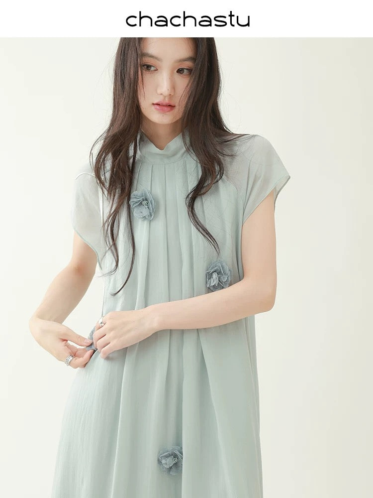 CHACHASTU [Summer Prologue] Live Beauty ~ Temperament Back Tie Design Lace Flower Skirt