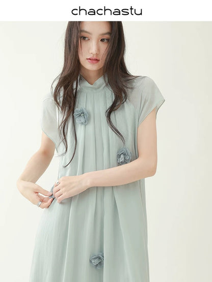 CHACHASTU [Summer Prologue] Live Beauty ~ Temperament Back Tie Design Lace Flower Skirt