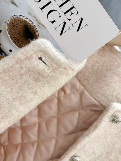 Elegant Pink-Style Short Jacket for Women, 2025 New Winter Style, High-Quality Coated Liner, Korean Style