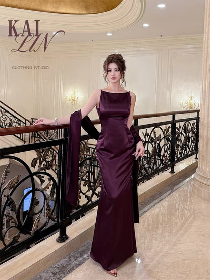 Original [KAI LIN] High-end, sophisticated mermaid dress—French vintage-inspired, exuding an elegant, high-society aesthetic.