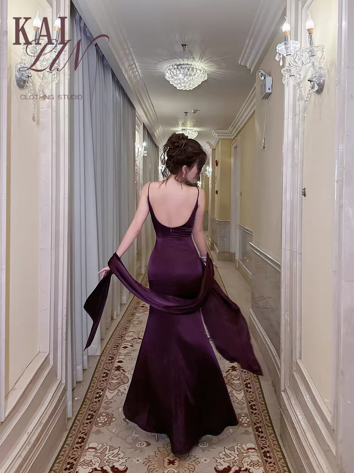 Original [KAI LIN] High-end, sophisticated mermaid dress—French vintage-inspired, exuding an elegant, high-society aesthetic.