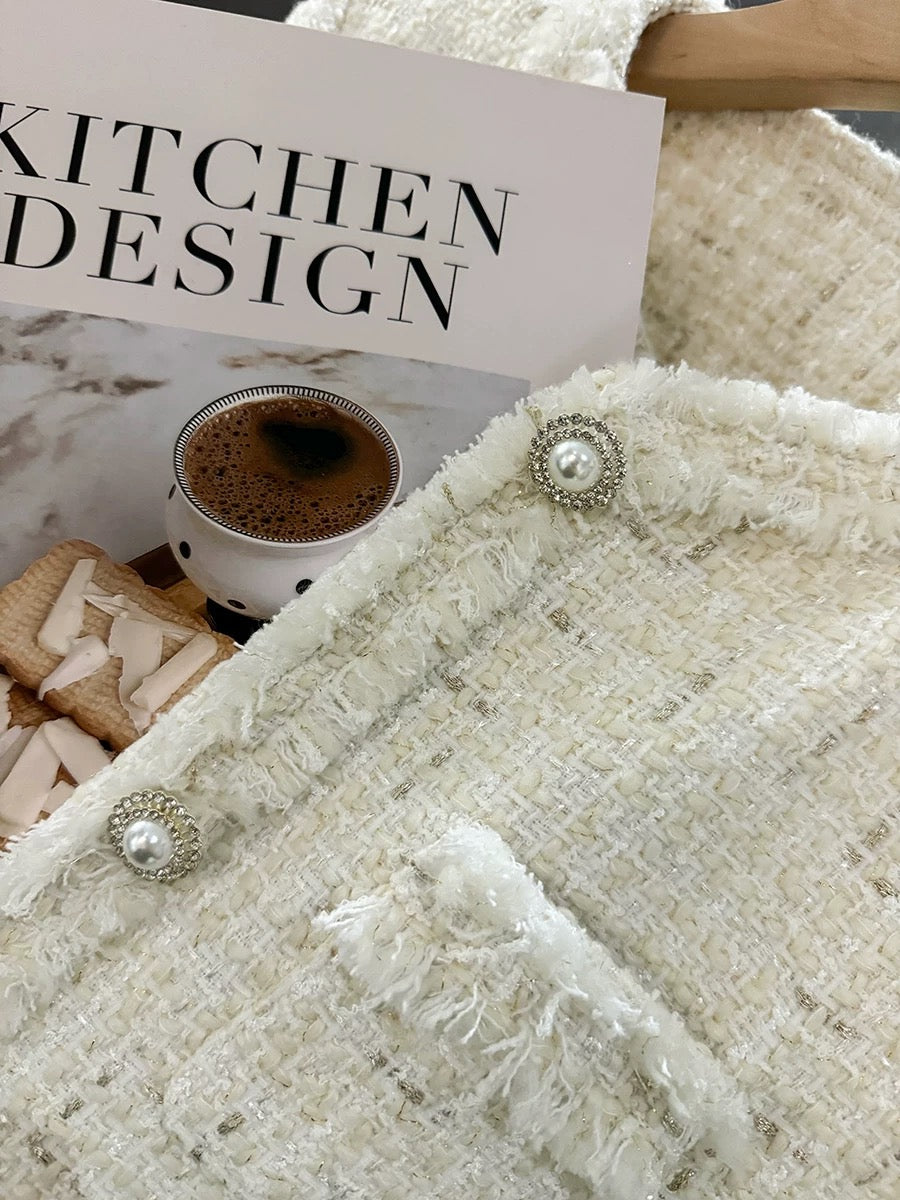 Off-white lining down small fragrance women's short coat 2023 new winter warm short French top fashion
