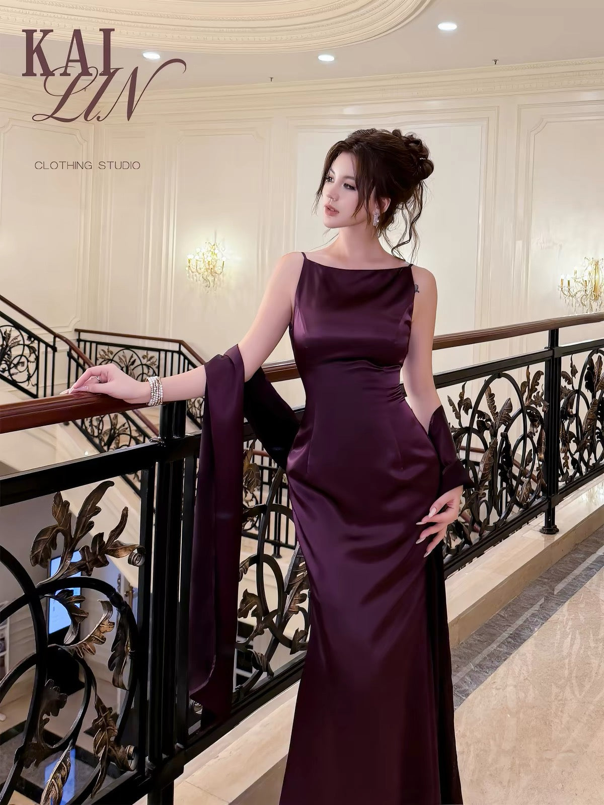 Original [KAI LIN] High-end, sophisticated mermaid dress—French vintage-inspired, exuding an elegant, high-society aesthetic.