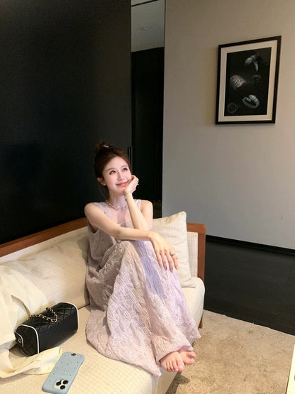 Yang Yang YANGRUOYU [Midsummer Holiday] Reversible dress sleeveless French gentle holiday long dress