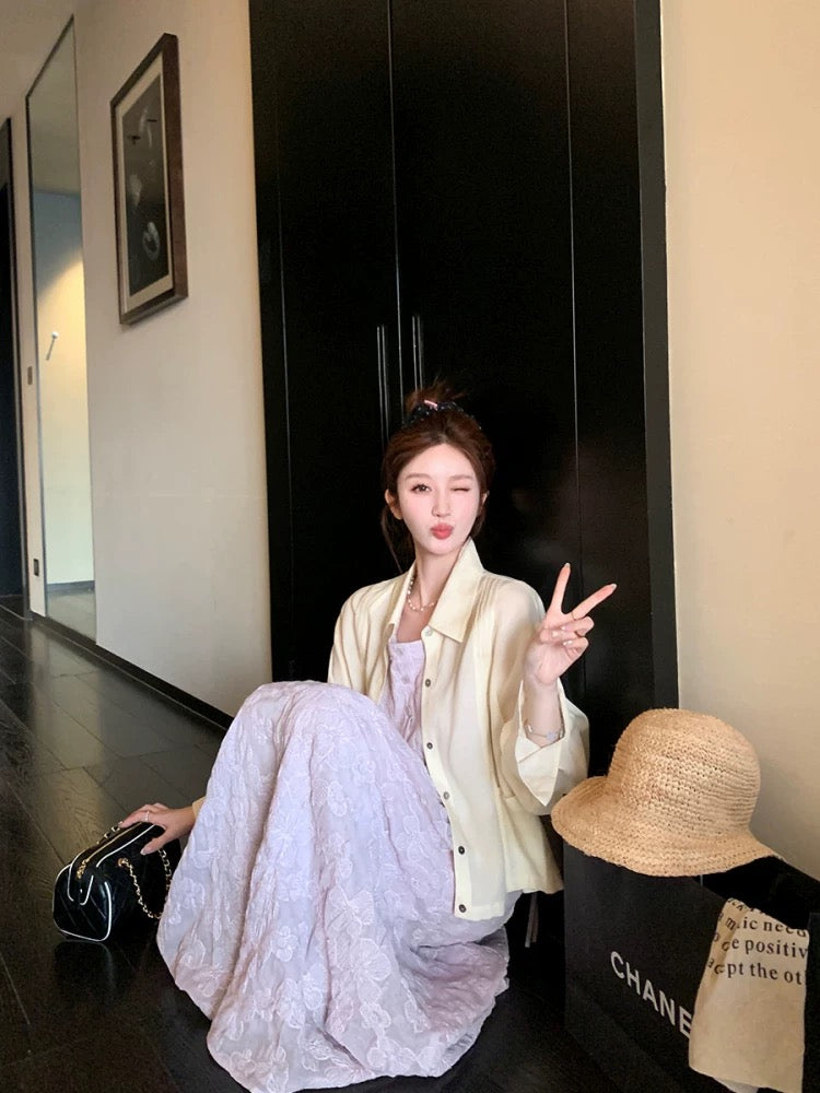 Yang Yang YANGRUOYU [Midsummer Holiday] Reversible dress sleeveless French gentle holiday long dress