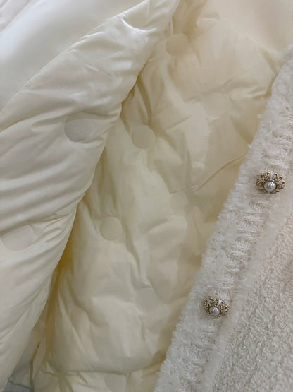 90% White Duck Down, White-Style Down Lined Autumn/Winter Coat, Goddess Style, 2025 New Elegant Warm Top