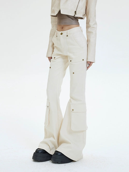 Ren Yuanzi [Proportion Player] High-end Hot Girl Overalls Women's Narrow Flare Pants Extra Long Casual Wide Leg Pants