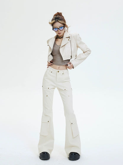 Ren Yuanzi [Proportion Player] High-end Hot Girl Overalls Women's Narrow Flare Pants Extra Long Casual Wide Leg Pants
